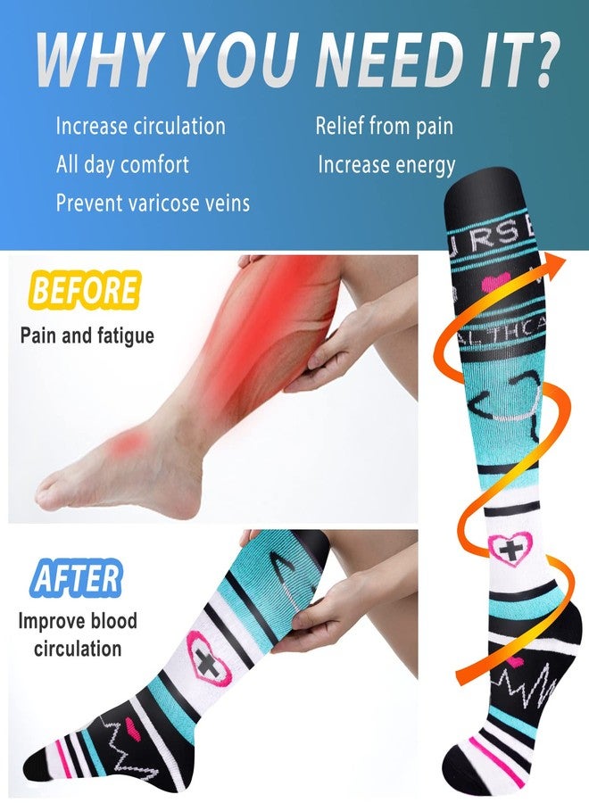 Aoliks Compression Socks for Women & Men,Support Socks for Nurses Cycling Circulation - Image 2